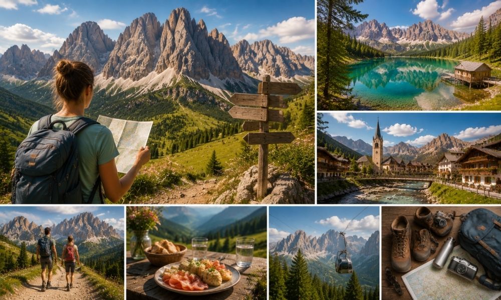 A first-time visitor exploring the Dolomites mountain landscape